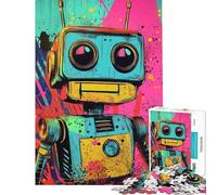 Puzzle per adulti da 1000 pezzi con robot dai colori vivaci sfida per l'intelligenza gioco avvincente rilassante da assemblare (dimensioni 75x50cm)