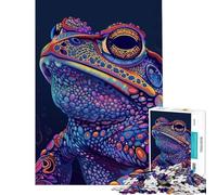 Puzzle per adulti da 1000 pezzi con rospo psichedelico al neon Gioco rilassante divertente e spiritoso Regalo di compleanno regalo (dimensioni 50x75cm)