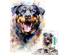 Puzzle per adulti da 1000 pezzi con Rottweiler ad acquerello gioco educativo e stimolante ideale per il relax e il miglioramento della memoria perfetto come regalo di compleanno (dimensioni 50x75cm)