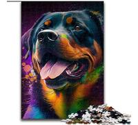 Puzzle per adulti da 1000 pezzi con Rottweiler fantasy, gioco di attività per famiglie per adolescenti, rompicapo impegnativo (dimensioni 38x26cm)