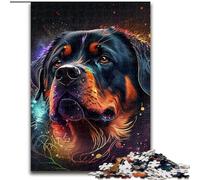 Puzzle per adulti da 1000 pezzi con Rottweiler fantasy in legno, perfetti come regali di compleanno, Natale e Halloween, 50x75cm, coinvolgente attività per serate di gioco in famiglia