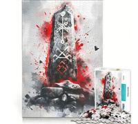 Puzzle per adulti da 1000 pezzi con rune vichinghe giocattolo educativo ideale per passare il tempo durante le vacanze regalo per amici e familiari 38x26cm