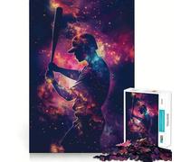 Puzzle per adulti da 1000 pezzi con sagoma di galassia e baseball,design finemente intagliato,allenamento mentale,divertimento rilassante,compleanno,gioco artistico (50x75cm)