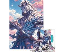Puzzle per adulti da 1000 pezzi con samurai zebra e fiori di ciliegio Aiuta a stimolare la mente decorazione da parete e antistress Adatto a partire dai 14 anni 38x52cm
