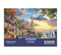 Puzzle per adulti da 1000 pezzi con scena del fiume al tramonto a Parigi: Torre Eiffel di River Scene Educational Games Adatto alla decompressione 52x38 cm/1000 pezzi
