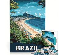 Puzzle per adulti da 1000 pezzi con scena di spiaggia in Brasile, gioco divertente, rilassante e stimolante per la mente, per rafforzare l'amore tra le coppie 50x75cm