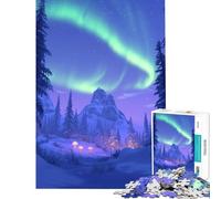 Puzzle per adulti da 1000 pezzi con scena invernale dell'aurora boreale Gioco impossibile che stimola l'intelligenza e crea dipendenza Regalo di compleanno per tutta la famiglia (dimensioni 75x50cm)