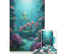 Puzzle per adulti da 1000 pezzi con scena sottomarina polpo e corallo giocattolo educativo ideale per passare il tempo durante le vacanze regalo per amici e familiari 50x75cm