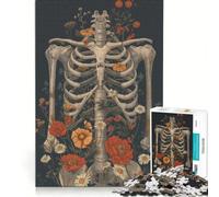 Puzzle per adulti da 1000 pezzi con scheletro floreale e tema rinascita, decorazione da parete, attività divertenti da fare in casa, per rafforzare l'amore tra le coppie 38x52cm