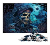 Puzzle per adulti da 1000 pezzi con scheletro pirata, decorazione colorata per la casa e gioco interattivo per famiglie, 26X38CM/10,23x14,96 pollici
