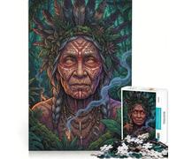 Puzzle per adulti da 1000 pezzi con sciamano della giungla dai colori vivaci giocattolo educativo ideale per passare il tempo durante le vacanze regalo per amici e familiari 38x26cm