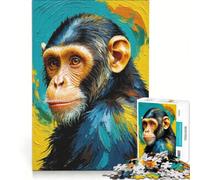 Puzzle per adulti da 1000 pezzi con scimmie colorate, gioco pratico, ideale per passare il tempo durante le vacanze a casa e per rafforzare l'amore di coppia 38x52cm