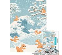 Puzzle per adulti da 1000 pezzi con scoiattoli e la grande onda Divertimento a casa attività creative decorazione perfetta gioco impossibile per maggiori di 14 anni 50x75cm