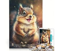 Puzzle per adulti da 1000 pezzi con scoiattolo e pittura ad acquerello gioco divertente rilassante e stimolante per la mente per rafforzare l'amore di coppia 50x75cm