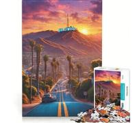 Puzzle per adulti da 1000 pezzi con scritta Hollywood e graffiti, giocattolo decorativo da parete, divertente e spiritoso, compleanno e Natale 38x52cm