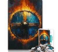 Puzzle per adulti da 1000 pezzi con scudo e cavaliere vichingo puzzle per adolescenti antistress per ammazzare il tempo lista dei desideri con Babbo Natale 75x50cm