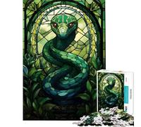 Puzzle per adulti da 1000 pezzi con serpente e vetrata difficile e stimolante divertente gioco per ragazzi dai 14 anni in su (38x26cm)