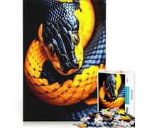 Puzzle per adulti da 1000 pezzi con serpente nero e giallo gioco rilassante ideale per passare il tempo durante le vacanze ottimo regalo per gli appassionati di videogiochi 38x26cm