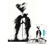 Puzzle per adulti da 1000 pezzi con silhouette di un bacio e un cuore gioco impossibile giocattolo educativo regalo di Babbo Natale segreto per divertimento in famiglia (dimensioni 50x75cm)