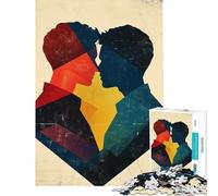 Puzzle per adulti da 1000 pezzi con silhouette di una coppia queer che si bacia Aiuta a sviluppare la concentrazione e la precisione Gioco per famiglie dai 14 anni in su (38x52cm)