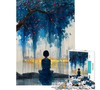 Puzzle per adulti da 1000 pezzi con silhouette sotto un albero gioco educativo e stimolante ideale per rilassarsi e migliorare la memoria perfetto come regalo di compleanno (dimensioni 50x75cm)