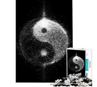 Puzzle per adulti da 1000 pezzi con simbolo astratto Yin Yang Puzzle fai da te da 1000 pezzi un'opera d'arte un gioco stimolante e divertente per tutta la famiglia (38x26cm)