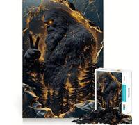 Puzzle per adulti da 1000 pezzi con simbolo di Bigfoot e pace,gioco di logica a incastro,gioco facile da giocare,decorazione natalizia da parete (38x26cm)