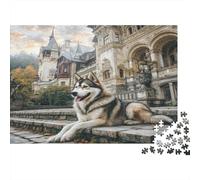Puzzle per adulti da 1000 pezzi con simpatici cani: Husky di Stone Castle per adulti, giochi di puzzle stimolanti e stimolanti, 52x38 cm/1000 pezzi