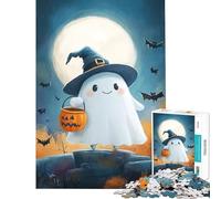 Puzzle per adulti da 1000 pezzi con simpatici fantasmi e cappelli da strega di Halloween Un gioco avvincente per coltivare la pazienzale per tutta la famiglia e migliorare la memoria Un'ottima