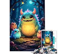 Puzzle per adulti da 1000 pezzi con simpatici mostri in una foresta Gioco di logica e analisi per tutta la famiglia compleanno e Natale (dimensioni 38x52cm)