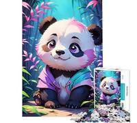 Puzzle per adulti da 1000 pezzi con simpatici panda e animali della foresta Puzzle antistress per adulti di difficoltà elevata utile per l'esercizio mentale (dimensioni 50x75cm)