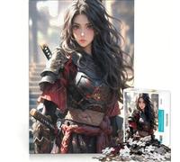 Puzzle per adulti da 1000 pezzi con simpatici samurai assassini e cameriera, gioco rilassante, allena la mente e la mano, compleanno e Natale 38x52cm