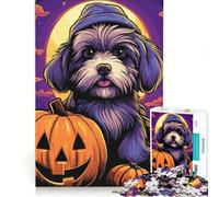 Puzzle per adulti da 1000 pezzi con simpatico cane di Halloween, giochi rilassanti, attività divertenti da fare a casa, con poster abbinato e foglio di curiosità 38x52cm