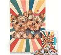 Puzzle per adulti da 1000 pezzi con simpatico cane Yorkshire Terrier, giocattolo educativo, ideale per passare il tempo durante le vacanze, regalo di compleanno, regalo 50x75cm