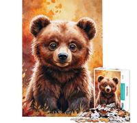 Puzzle per adulti da 1000 pezzi con simpatico orsetto ad acquerello gioco educativo e stimolante per tutta la famiglia ideale come idea regalo (dimensioni 50x75cm)