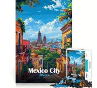 Puzzle per adulti da 1000 pezzi con skyline di Città del Messico,taglio perfetto,divertente sfida intelligente,gioco tranquillo,regalo artistico di Natale (38x26cm)