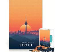 Puzzle per adulti da 1000 pezzi con skyline di Seoul, Corea del Sud Gioco divertente e stimolante per la concentrazione, ideale per momenti di svago e come regalo di compleanno (38x52cm)