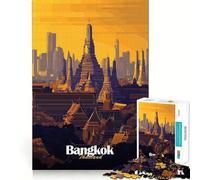 Puzzle per adulti da 1000 pezzi con skyline di templi di Bangkok,pezzi ben rifiniti,logica,gioco divertente per il tempo libero,decorazione natalizia,regalo (38x52cm)