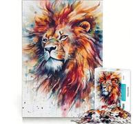Puzzle per adulti da 1000 pezzi con soggetto acquerello e leone Gioco pratico per le vacanze a casa ideale per passare il tempo e rafforzare l'amore di coppia 38x26cm