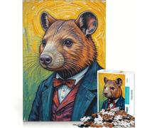 Puzzle per adulti da 1000 pezzi con soggetto animale: vombato, giocattolo educativo, livello di difficoltà: difficile, ideale come regalo con Babbo Natale 50x75cm