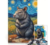 Puzzle per adulti da 1000 pezzi con soggetto animale: vombato, giocattolo educativo, livello di difficoltà: difficile, ideale come regalo con Babbo Natale 50x75cm