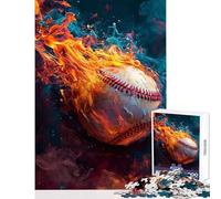 Puzzle per adulti da 1000 pezzi con soggetto astratto baseball e fiamme Gioco rilassante ideale per le vacanze a casa per passare il tempo giocattolo educativo compleanni e Natale