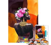 Puzzle per adulti da 1000 pezzi con soggetto etnico africano astratto Gioco per famiglie ideale per trascorrere del tempo in casa per compleanni o Natale (dimensioni: 38x26cm)