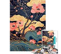 Puzzle per adulti da 1000 pezzi con soggetto floreale giapponese ideale per rilassarsi e passare il tempo in casa (dimensioni 38x52cm)
