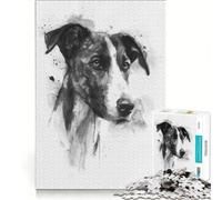 Puzzle per adulti da 1000 pezzi con soggetto foxhound ad acquerello gioco rompicapo divertente e stimolante per ridurre lo stress ideale come regalo 38x52cm