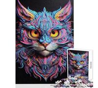 Puzzle per adulti da 1000 pezzi con soggetto gatto e fantasia gioco rilassante sfida impegnativa compleanno e Natale (dimensioni 38x26cm)