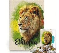 Puzzle per adulti da 1000 pezzi con soggetto leone Etiopia, gioco pratico, ideale per passare il tempo durante le vacanze, per rafforzare l'amore di coppia 38x52cm