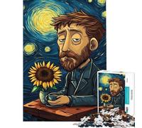 Puzzle per adulti da 1000 pezzi con soggetto "Notte stellata" di Vincent Van Gogh ideale per giochi antistress corse di velocità e come regalo per ridurre lo stress (dimensioni: 38x26cm)