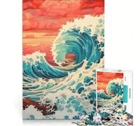 Puzzle per adulti da 1000 pezzi con soggetto "Onde dell'oceano" gioco rompicapo interazione genitore-figlio per rafforzare l'amore tra le coppie 38x52cm