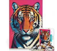 Puzzle per adulti da 1000 pezzi con soggetto tigre, gioco divertente per tutta la famiglia, con pezzi di forma casuale che si incastrano perfettamente 38x52cm